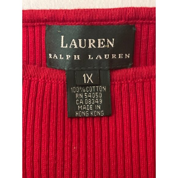Ladies Red Ralph Lauren Sweater 3/4 Length Sleeve Size 1X - Picture 2 of 3